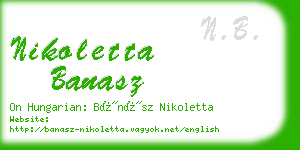nikoletta banasz business card